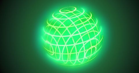 Glowing Green Sphere with Digital Patterns - Download Free Stock Images Pikwizard.com