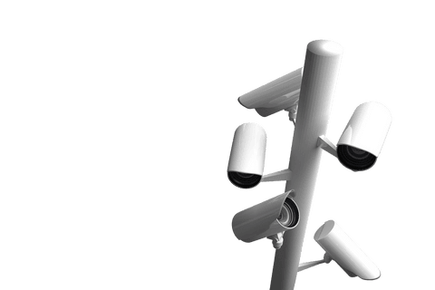 set of cctv cameras on white pole with transparent background - Download Free Stock Videos Pikwizard.com