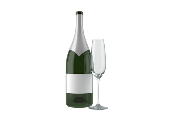 Champagne Bottle and Glass on Transparent Background, Party Celebration Drink - Download Free Stock Videos Pikwizard.com