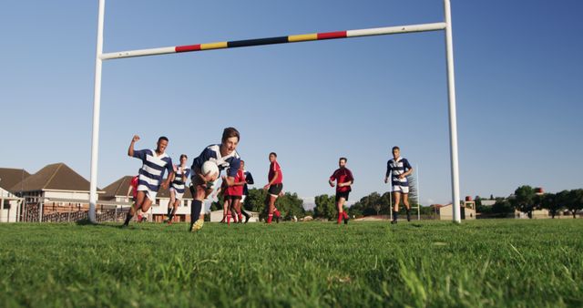 Young Rugby Player Scoring a Try on Field - Download Free Stock Images Pikwizard.com