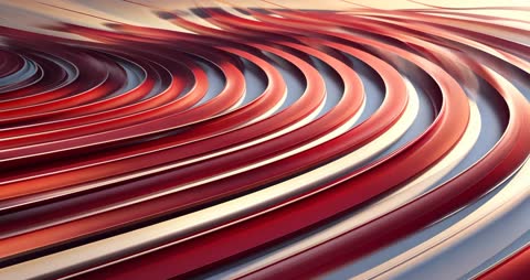 Pulsating Metallic Arcs in Futuristic Digital Setting