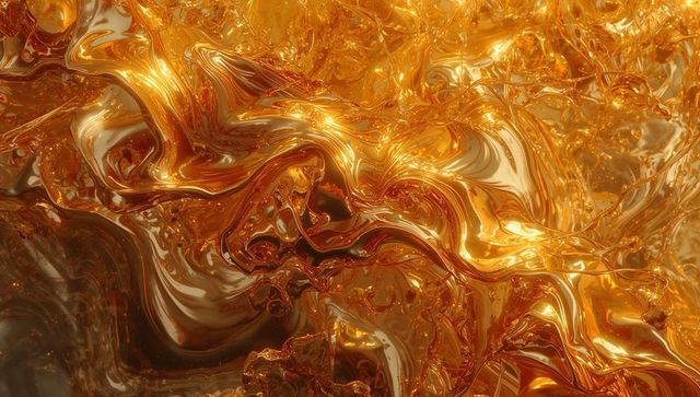 Luminous Golden Fluid in Dynamic Whirl Motion