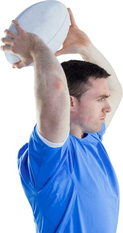 Transparent View of Rugby Player Preparing Rugby Throw