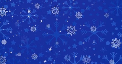 Festive Snowflakes and Stars on Blue Background - Download Free Stock Images Pikwizard.com