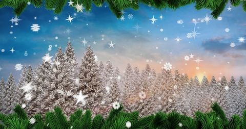 Winter Forest with Snow and Festive Decorations - Download Free Stock Images Pikwizard.com