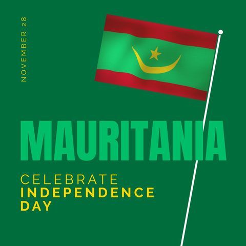 Mauritania Independence Day Celebration Poster with Flag - Download Free Stock Templates Pikwizard.com