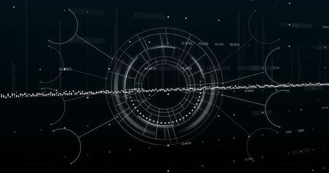 Futuristic Concentric Data Visualization on Digital Interface