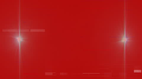 VHS Glitch with Light Spots on Red Background