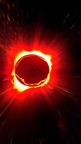 Pulsing Fiery Ring Around Dark Core Emitting Plasma Rays and Sparks | Vertical Loop