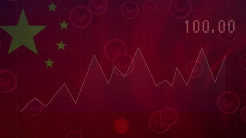 Economic Analysis with Graph Overlay on China's Flag