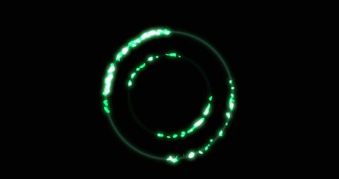 Digital Green HUD Circle with Dynamic Sparks - Download Free Stock Images Pikwizard.com