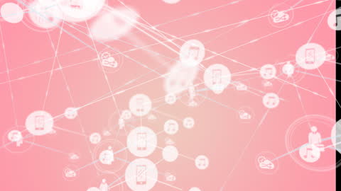 Abstract Digital Network on Pink Background