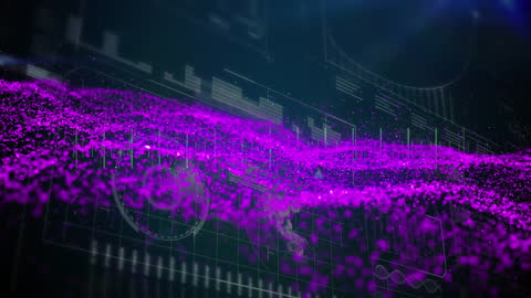 Abstract Technology Background with Purple Light Trails