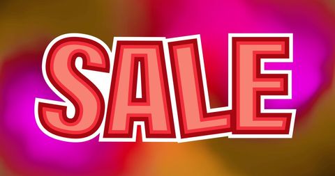 Bold Red Sale Banner with Colorful Background