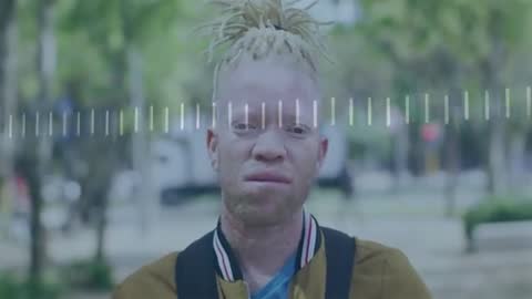 Mixed Media Portrait with Audio Waveform Overlay