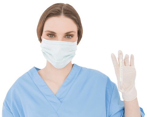 Young Female Nurse Holding Thermometer With Transparent Background - Download Free Stock Videos Pikwizard.com