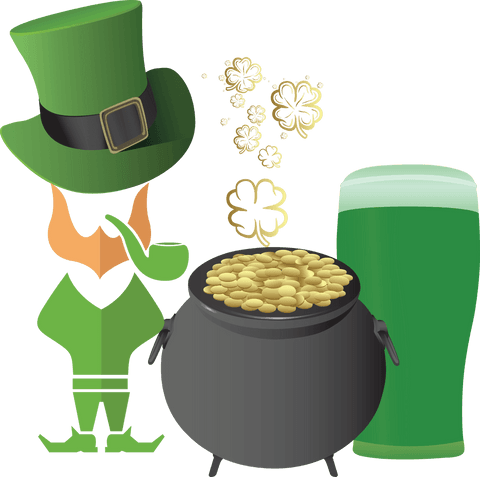Transparent St. Patrick's Day Vector with Green Symbols