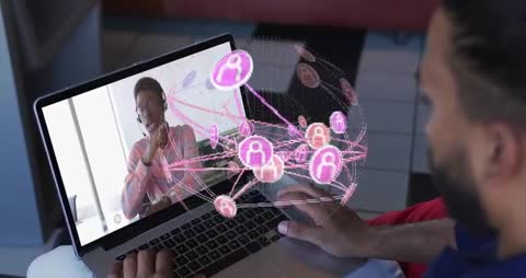 Interactive Video Call with Holographic Technology Model