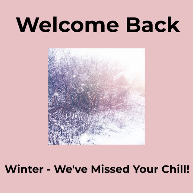 Winter Welcome Back Sign with Snowy Landscape - Download Free Stock Templates Pikwizard.com