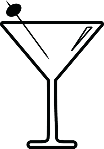 Simply Modern Martini Glass Silhouette on Transparent Background - Download Free Stock Videos Pikwizard.com