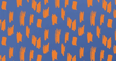 Abstract Orange Brush Strokes on Blue Background