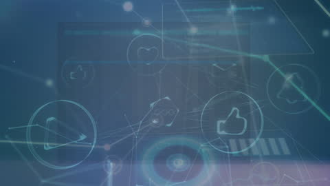 Digital Data Network and Connection Visualization