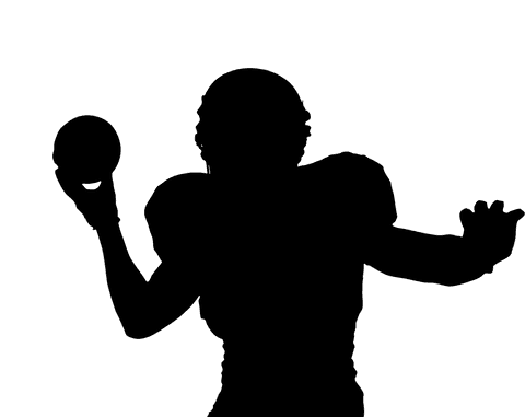 Transparent png american football player silhouette on clear background