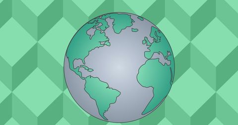 Digital Globe with Green Geometric Background Concept - Download Free Stock Images Pikwizard.com
