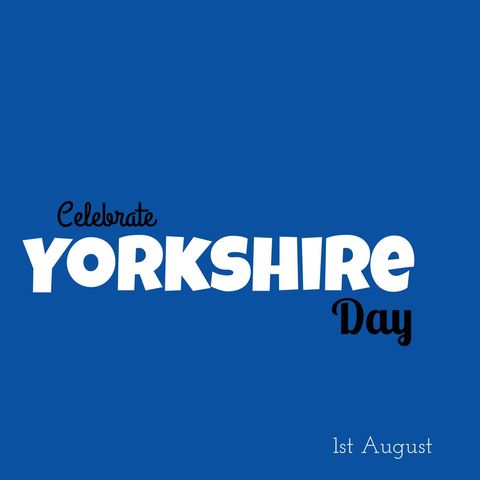 Celebrate Yorkshire Day Text on Blue Background - Download Free Stock Templates Pikwizard.com