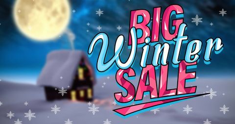 Big Winter Sale Holiday Promotion Over Snowy Landscape - Download Free Stock Images Pikwizard.com