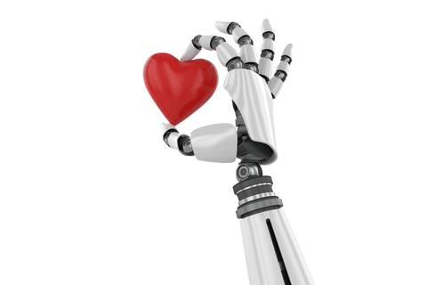 Robotic Hand Transparent Holding Red Heart Symbol - Download Free Stock Videos Pikwizard.com