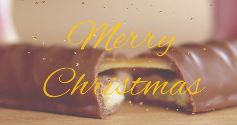 Festive Merry Christmas Greeting with Chocolate Bar - Download Free Stock Images Pikwizard.com