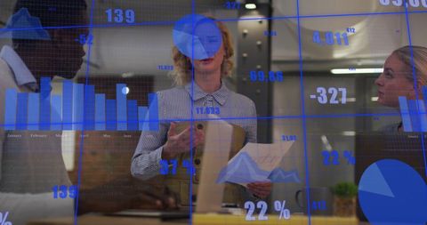 Statistics and team collaboration in modern office