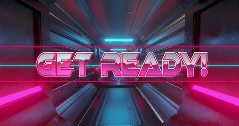 Futuristic Activating Neon Tunnel with Get Ready Text