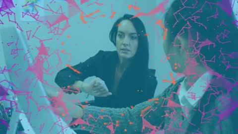 Professional Collaboration in Office Bustling with Creative Visuals