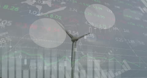 Wind Turbine Energy Concept with Financial Data Overlay