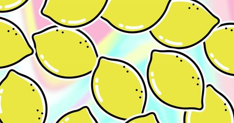 Vibrant Lemon Pattern on Colorful Pastel Background