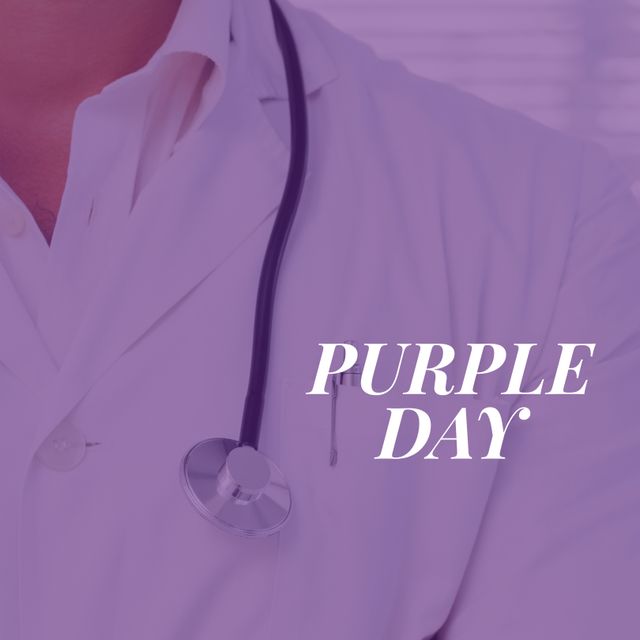 Purple Day Awareness with Female Doctor and Stethoscope - Download Free Stock Templates Pikwizard.com