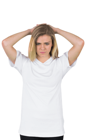 Disappointed Female Fan Transparent Background
