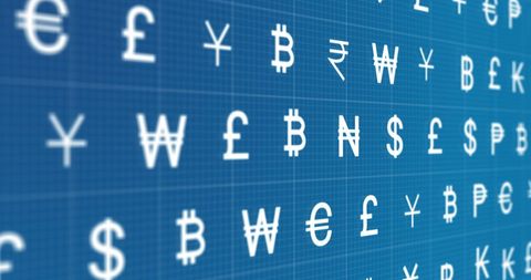 Global Currency Symbols on Blue Digital Background - Download Free Stock Images Pikwizard.com