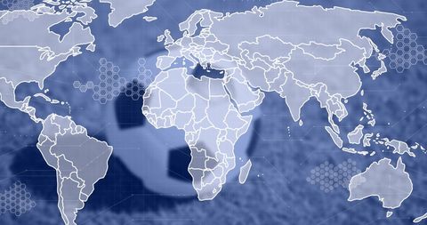 Global Soccer Concept With World Map Overlay - Download Free Stock Images Pikwizard.com
