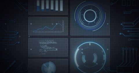 Digital Interface with Data Processing and Augmented Graphics - Download Free Stock Images Pikwizard.com