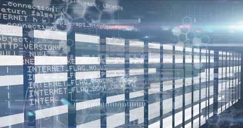 Digital Data Corridor with Futuristic Matrix and Glowing Code - Download Free Stock Images Pikwizard.com