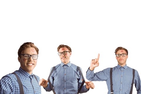 transparent cutout of happy man with lipstick marks on face - Download Free Stock Videos Pikwizard.com