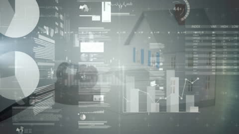 Futuristic Financial Data Visualization with Global Business Theme