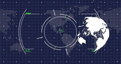 Digital Globe with Data Graphics on Dark Grid Background - Download Free Stock Images Pikwizard.com
