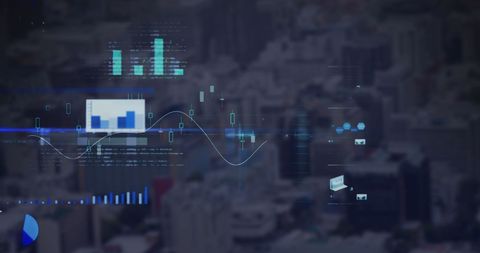 Digital Data Streams Over Cityscape Illustrating Big Data Analytics - Download Free Stock Images Pikwizard.com