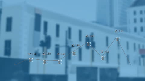 Animated Statistical Data Against Urban Skyline