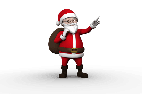 Festive Digital Santa Claus Illustration on Transparent Background