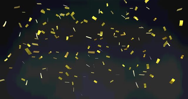 Gold Confetti Floating Over Black Background for Celebrations - Download Free Stock Images Pikwizard.com